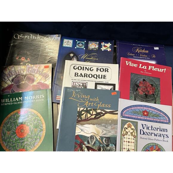 Stained Glass Pattern Design Book Lot Of 100 Plus PB Books VTG - Picture 4 of 13